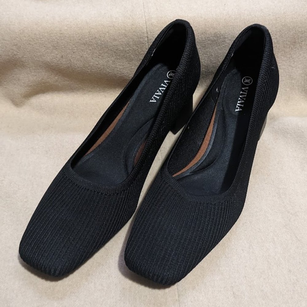 Vivaia "Melody2.0" Square-Toe Chunky Heels